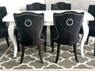 Krzesło tapicerowane pikowane z kołatką Roma czarne glamour - 4