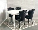 Krzesło tapicerowane pikowane z kołatką Roma czarne glamour - 5