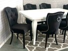 Krzesło tapicerowane pikowane z kołatką Roma czarne glamour - 3