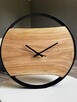 Drewniany zegar w obręczy - dąb - 6