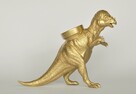 Dinozaur - doniczka na sukulenty, kaktusy, kolor złoty. - 7