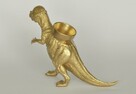 Dinozaur - doniczka na sukulenty, kaktusy, kolor złoty. - 6