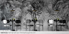 Fototapeta Wabi Sabi z drzewami na betonie nowoczesny design - 2