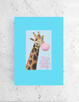 śmieszny plakat niebieski, żyrafa obrazek do domu - 2
