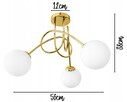 LAMPA WISZĄCA SUFITOWA ŻYRANDOL ZŁOTA 3 KULE / 5 KUL - 2