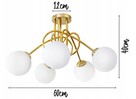 LAMPA WISZĄCA SUFITOWA ŻYRANDOL ZŁOTA 3 KULE / 5 KUL - 5