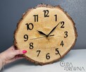 Drewniany zegar z plastra drewna, ręcznie robiony - 2