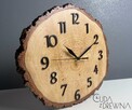 Drewniany zegar z plastra drewna, ręcznie robiony - 5