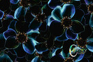 Materiał z wydrukowanym wzorem: Mnóstwo kwiatów - obsydian - 5