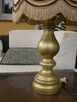 stara kolekcjonerska lampa- lampka drewno złota - 2