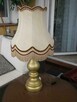 stara kolekcjonerska lampa- lampka drewno złota - 4
