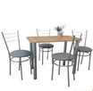 Stół kuchenny owalny plus 4 krzesła DRAKO kolor srebro - 2