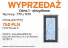 Okno jednoskrzydłowe 770 x 1470, ANTRACYT - 2