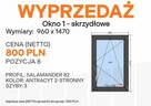 Okno jednoskrzydłowe 960 x 1470, ANTRACYT - 2