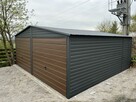 Garaż blaszany 6x6 grafit+orzech - 4