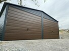 Garaż blaszany 6x6 grafit+orzech - 6