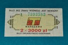 Bilety ZTM Wwa 2x3000zł 2szt Starocia - 2