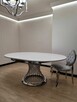 STÓŁ OKRĄGŁY Srebrny, glamour, Rozkładany, Luxury, AKANT Meble - 3