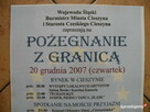 POŻEGNANIE Z GRANICĄ - 2007r. - Zaproszenie , plakat - 2
