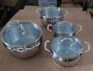 Garnki stalowe 8el beczułki solidne+ ściereczki+ łyżeczki - 2