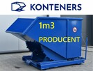 Kontener metalowy samowyładowczy 1m3 / TARTAK/ TROCINY - 1