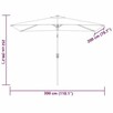 Parasol ogrodowy na metalowym słupku, kolor taupe vidaXL - 6
