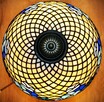 Przepiękna lampa z brązu klosz witraż - 5