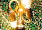 Piękna lampa witrażowa ze szklanych kaboszonów - 4