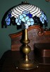 Przepiękna lampa z brązu klosz witraż - 2