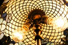 Przepiękna lampa z brązu klosz witraż - 3