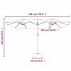 Podwójny parasol ogrodowy z LED, antracytowy vidaXL - 6