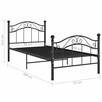 Rama łóżka, czarna, metalowa, 90 x 200 cm vidaXL - 5