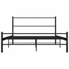 Rama łóżka z zagłówkiem bez materaca, czarna, metal vidaXL - 3