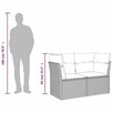 Sofa ogrodowa z poduszkami, 2-osobowa, czarna vidaXL - 7