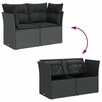 Sofa ogrodowa z poduszkami, 2-osobowa, czarna vidaXL - 6