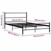 Rama łóżka z zagłówkiem bez materaca, czarna, metal vidaXL - 5