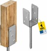 Podstawa słupa z prętem kotwa 120x120mm do wmurowania Ocynk - 5