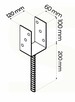 Podstawa słupa z prętem kotwa 120x120mm do wmurowania Ocynk - 8