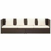 Sofa ogrodowa z poduszkami, polirattan, brązowa vidaXL - 5