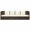 Sofa ogrodowa z poduszkami, polirattan, brązowa vidaXL - 4
