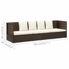 Sofa ogrodowa z poduszkami, polirattan, brązowa vidaXL - 9