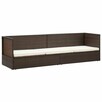 Sofa ogrodowa z poduszkami, polirattan, brązowa vidaXL - 6