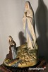 Stara figurka z gipsu Matka Boska z Bernadettą z Lourdes - 13