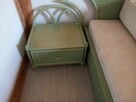 sofa, fotel oraz łóżko rattanowe 2-osobowe z nakaslikami - 14