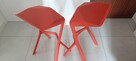 Piękne designerskie czerwone hokery barowe – komplet 2 sztuk - 2