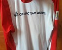 Bluza sportowa z kapturem damska biało - czerwona r.L - 2
