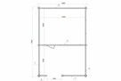 Domek drewniany 44mm z bali OLGA z tarasem 5x7 m - 6