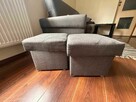 Sofa z funkcją spania ze schowkiem na pościel + 2 podnóżki - 5