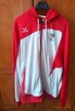 Bluza sportowa z kapturem damska biało - czerwona r.L - 4