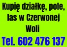 Kupię działkę, pole, las w Czerwonej Woli